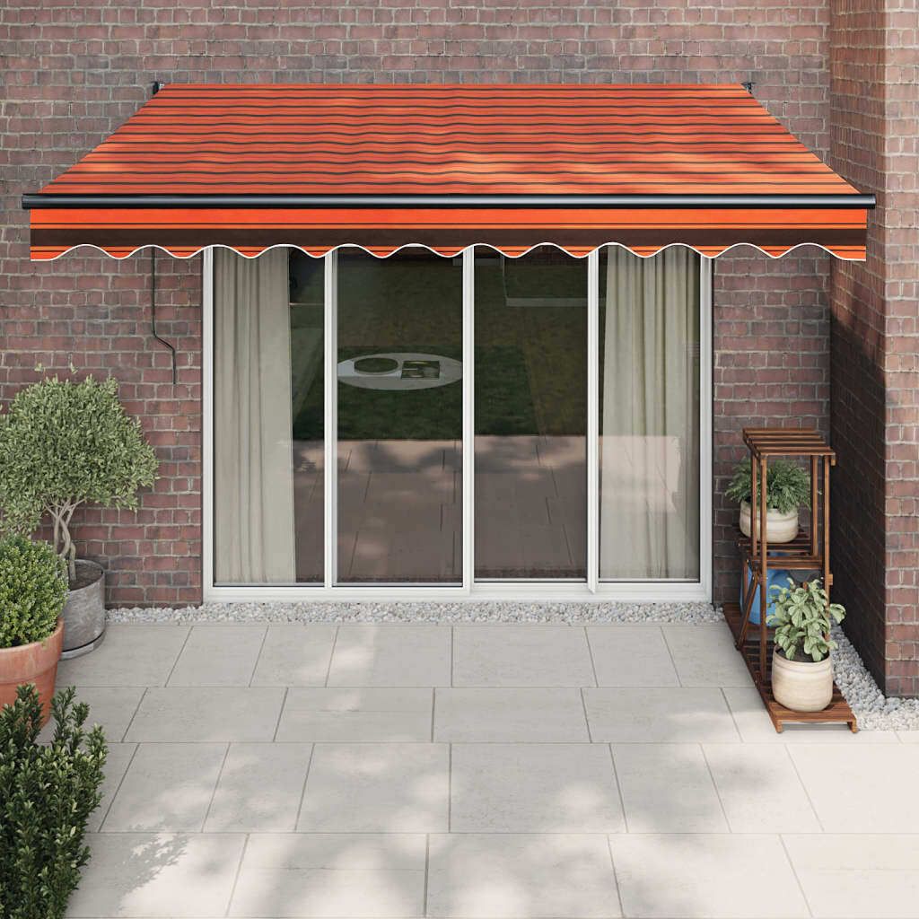 Maison Exclusive - Markise Einziehbar Orange und Braun 3,5x2,5 m Stoff & Aluminium