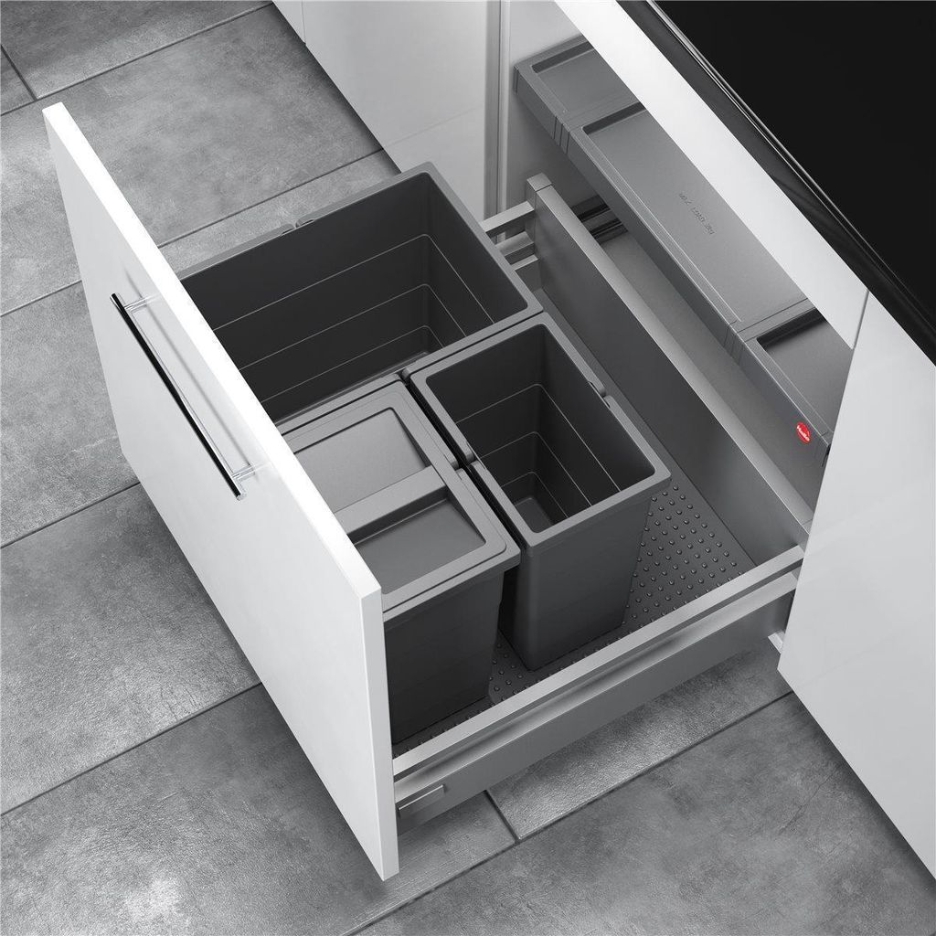 Sběrný koš Hailo 3301661 Allegro 400, tmavě šedý, 2x13 + 28 Obrázek produktu 