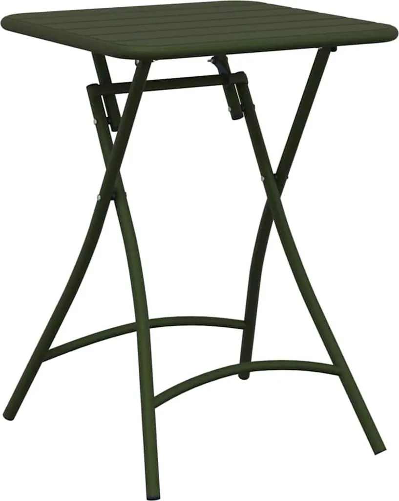 Tavolo Quadrato da Balcone Verde Scuro vidaXL 55x55x73 cm