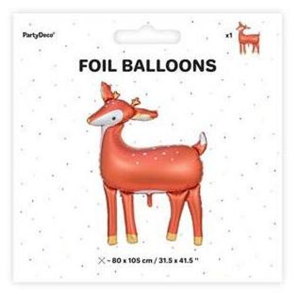 Palloncino Decorativo in Foil a Forma di Cervo 80x105cm Immagine del prodotto 