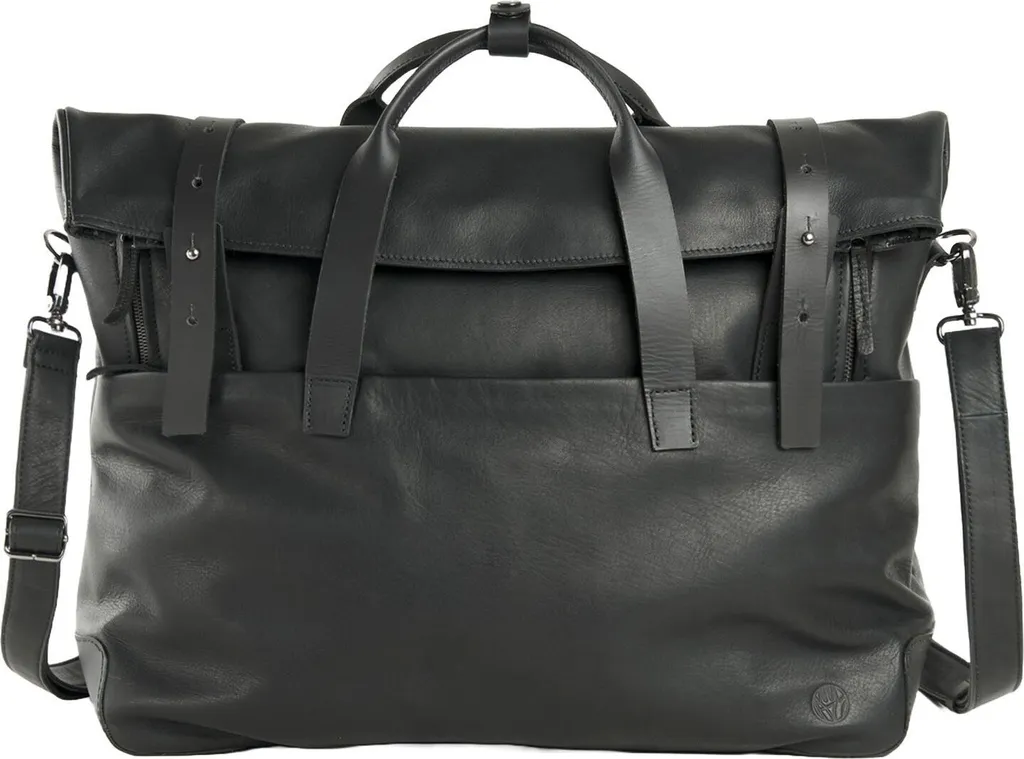Bagage à main cuir noir Mount Weekender parfait pour voyage d'affaires