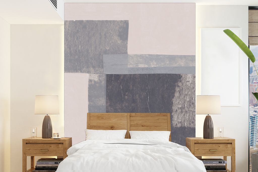 MuchoWow Fototapete für Wohnzimmer oder Schlafzimmer Wandtapete Vinyl Motivtapete Formen - Abstrakt - Farbe - Geometrie - 195x260 cm - Wandbild
