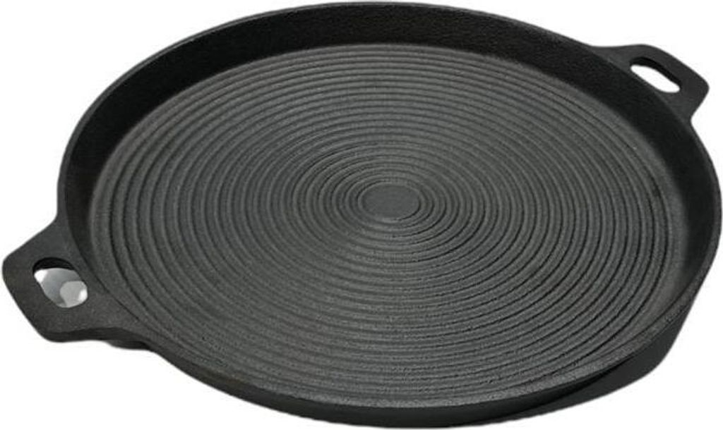 Eisengusspfanne Rund Geriffelt Ø 33 cm Grillpfanne