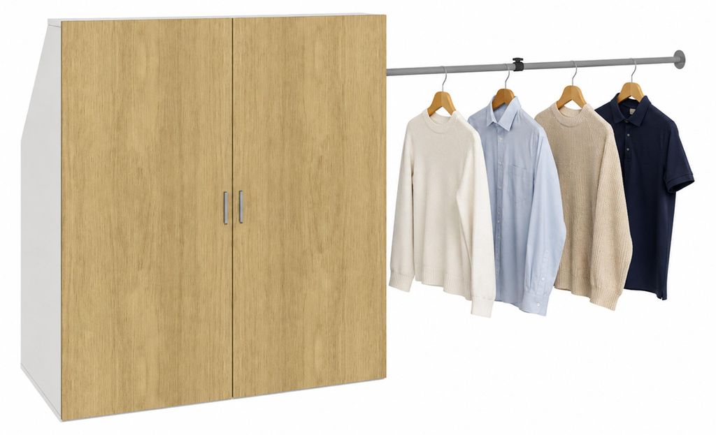 Holz Dachschrägen Kleiderschrank Dacho L Produktbild 