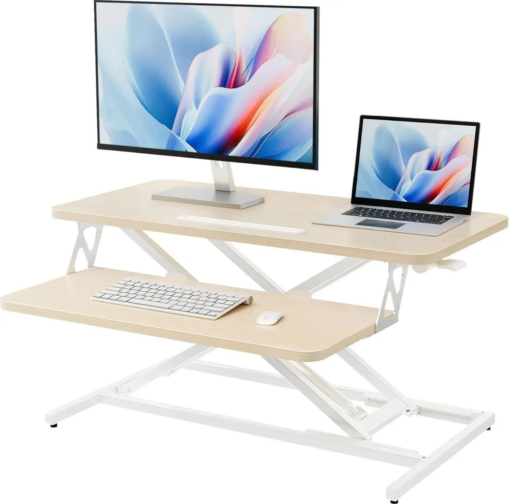 Adieu au Mal de Dos avec ce Bureau Assis-Debout Réglable 80x40cm Noir Mat
