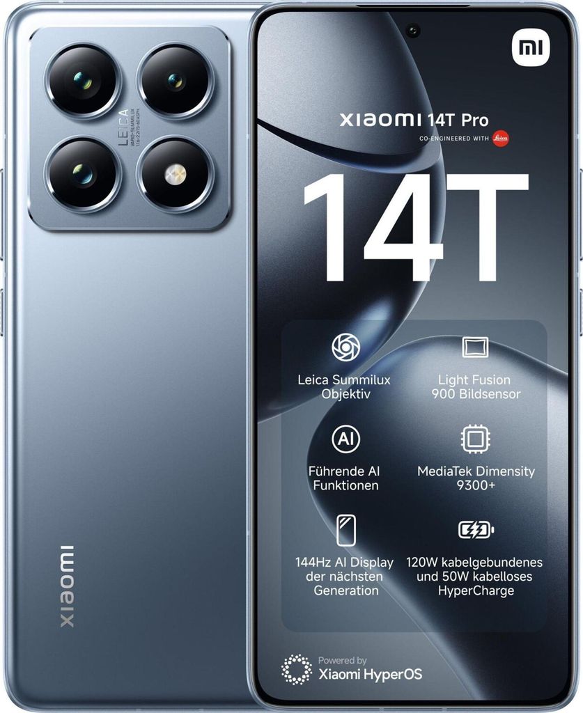Xiaomi 14T Pro 512GB Titan Blue Produktbild 