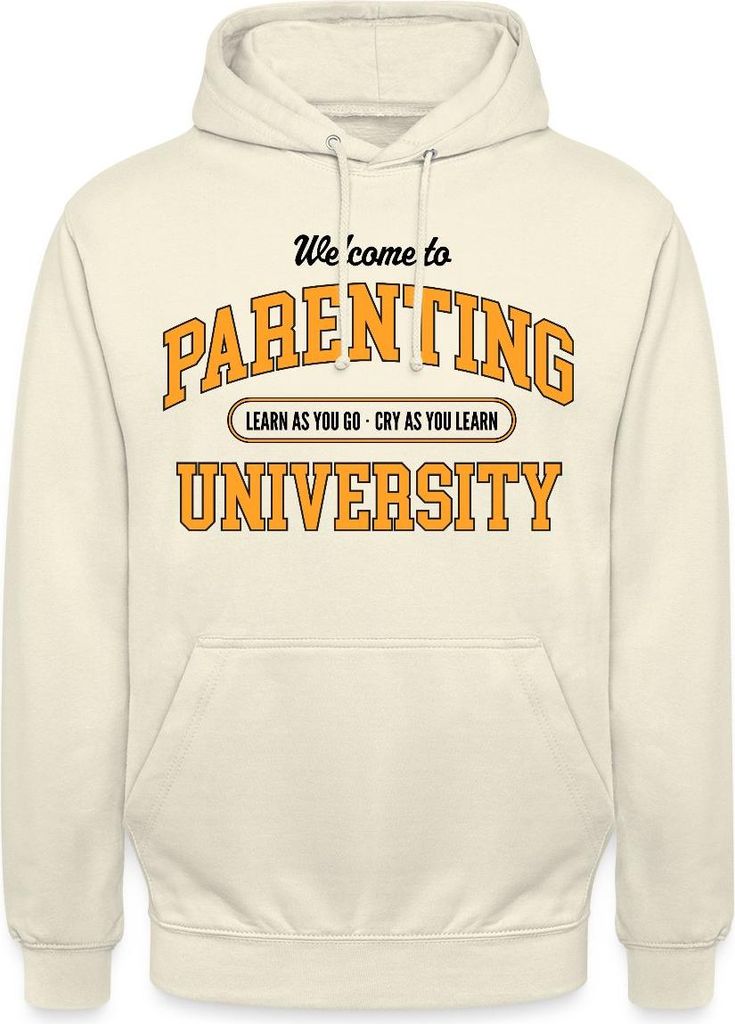Spreadshirt Parenting University Lustiges Eltern Humor Motiv Uni Hoodie, S, Vanille-Milchshake