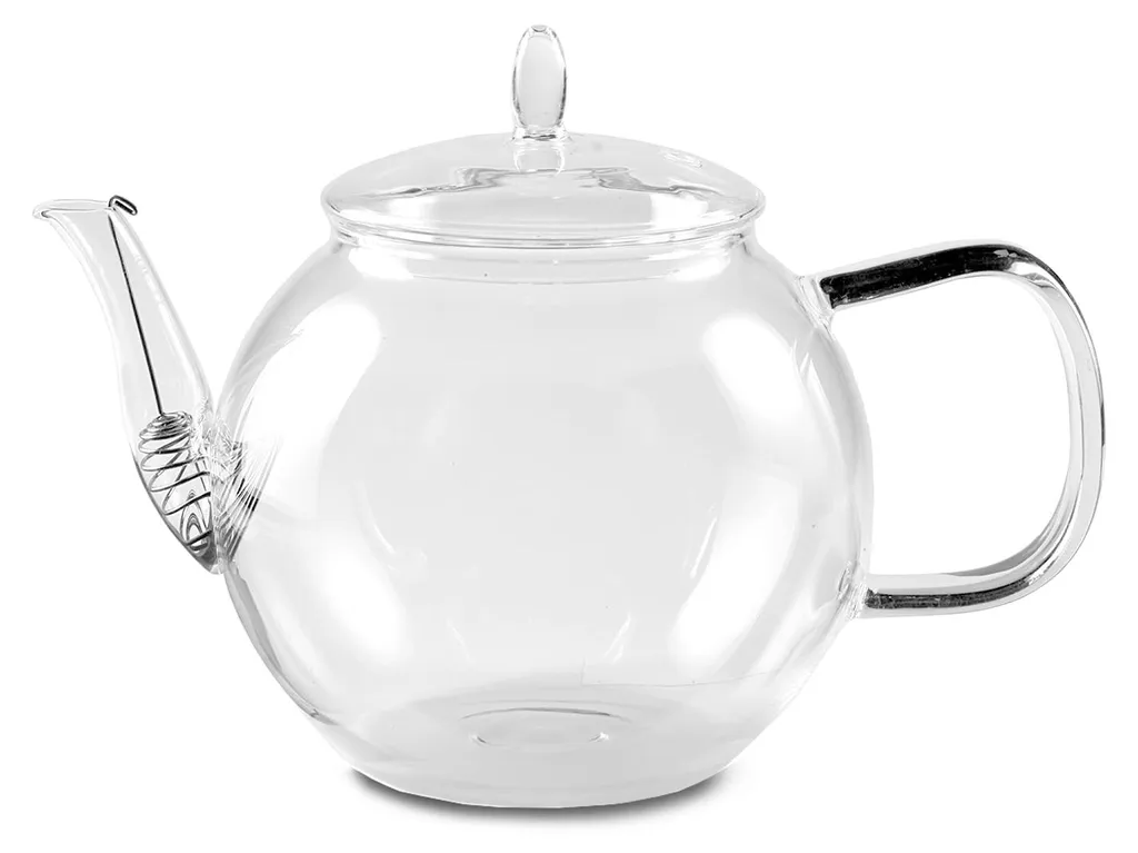 Théière en verre avec filtre bec verseur 800ml design transparent