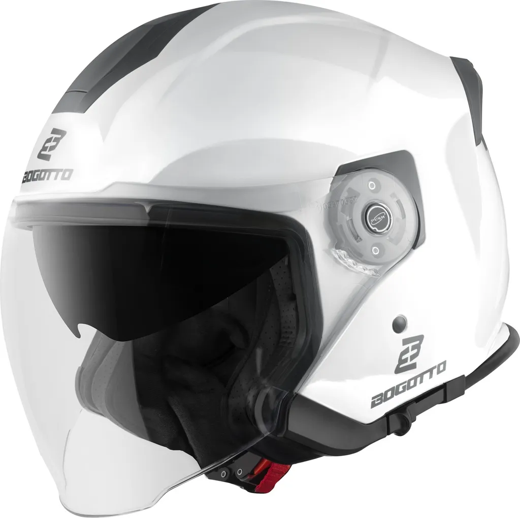 Casque jet de ville Bogotto H586 blanc taille M spécial vélotaf