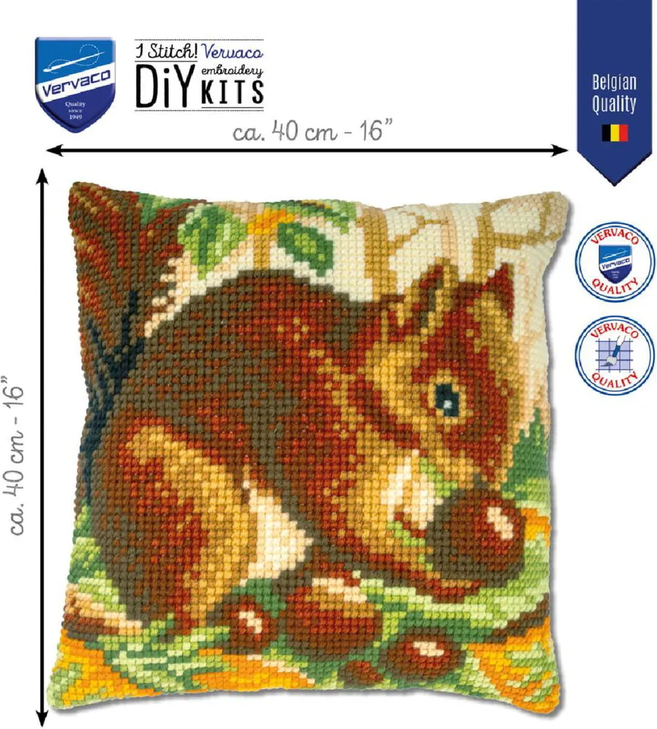 Coussin point de croix Riolis avec broderie orientale multicolore - 2
