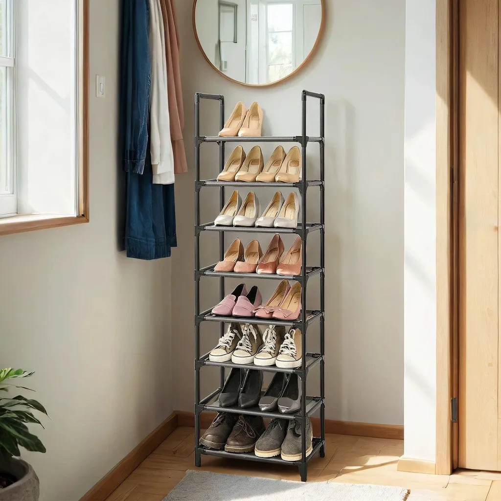 Étagère à chaussures 8 niveaux - Solution rangement stable et compacte - 2
