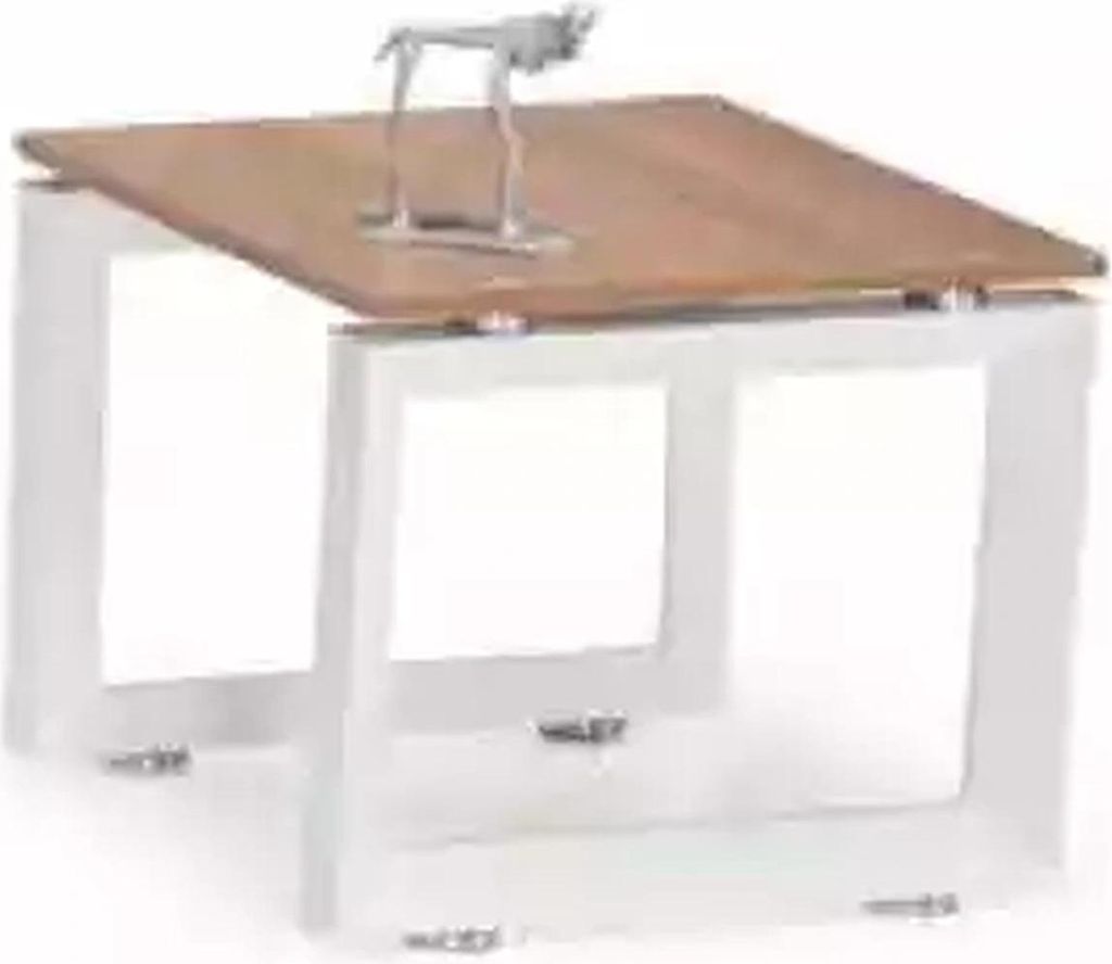 Moderner Weiß-Brauner Couchtisch Holzmöbel Exklusives Design Büro Möbel