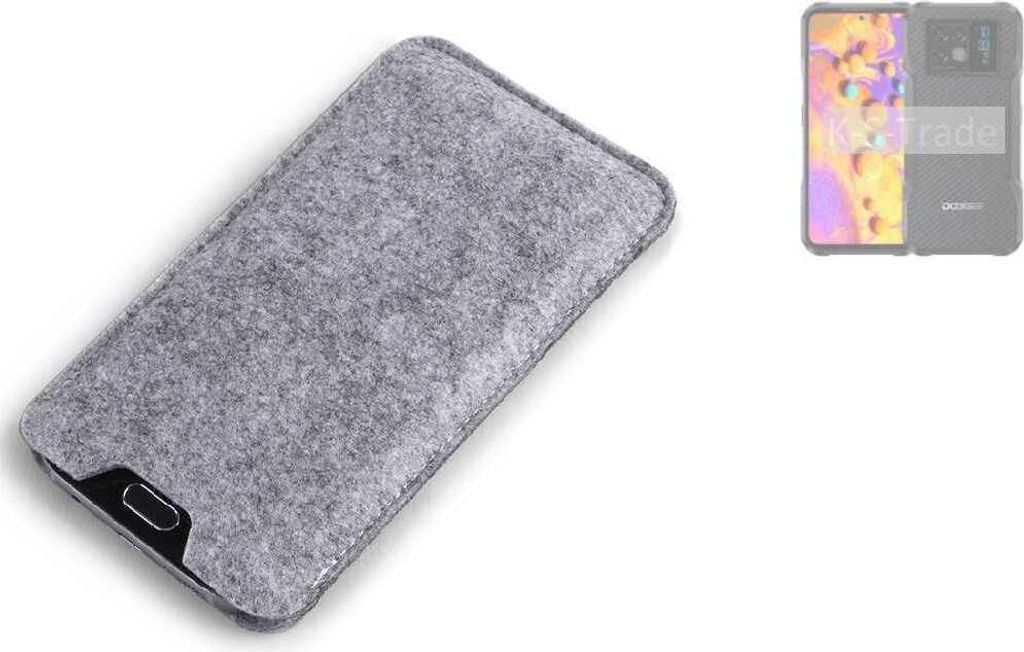 K-S-Trade Filz Handyhülle kompatibel mit Doogee V20S Schutzhülle Filztasche Filz Tasche Case Sleeve Handy Hülle Filzhülle grau