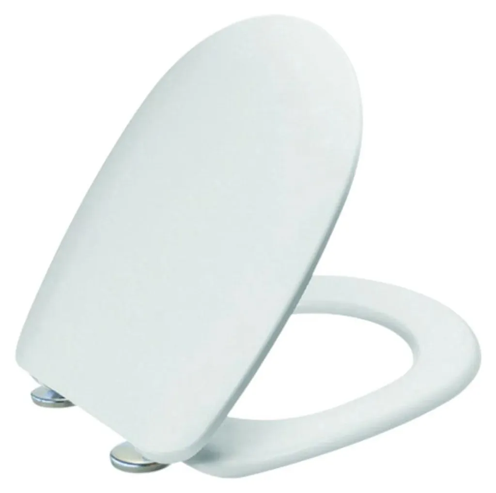 Abattant WC Blanc Passepartout en Thermodur avec Charnières Inox