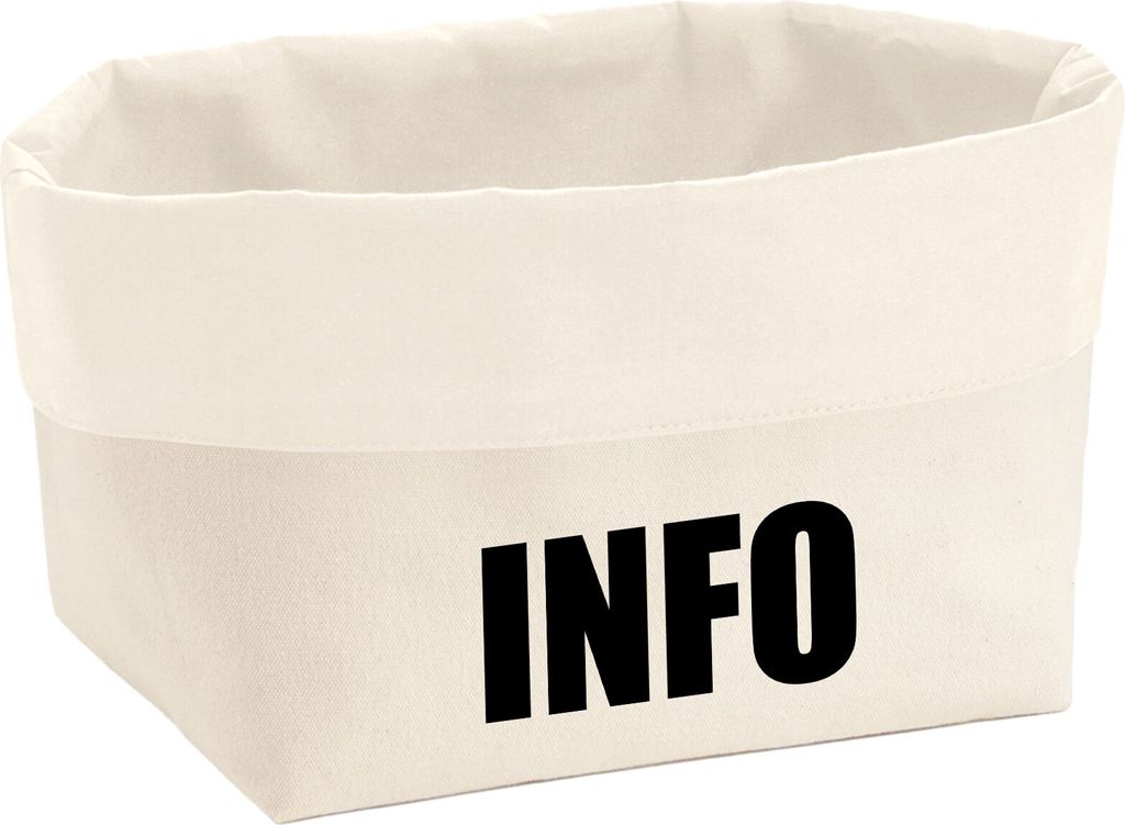 Huuraa Organizer Info Symbol 8 Liter Large Canvas Baumwolle Utensilo Geschenkidee