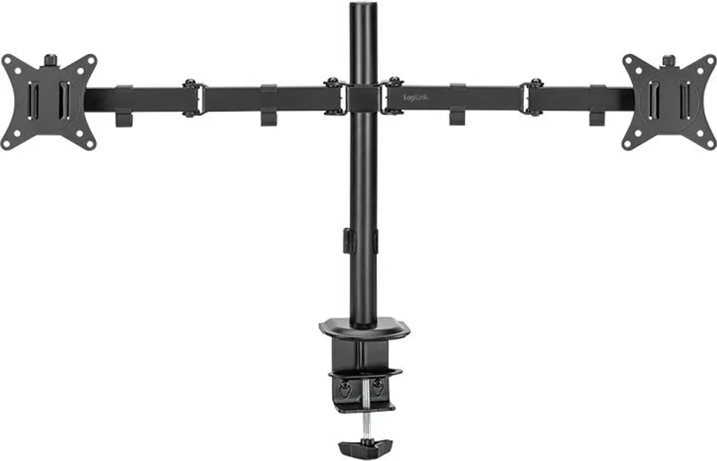 LogiLink BP0172 Bras pour Double Écran 376mm avec Pince de Table Noir