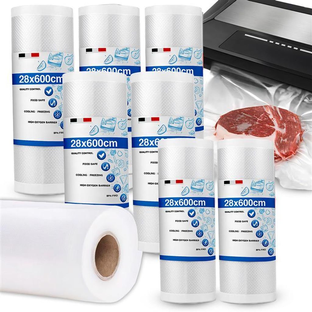 Sacs de mise sous vide 7 rouleaux 28/20/15cm Film pour mise Image du produit 