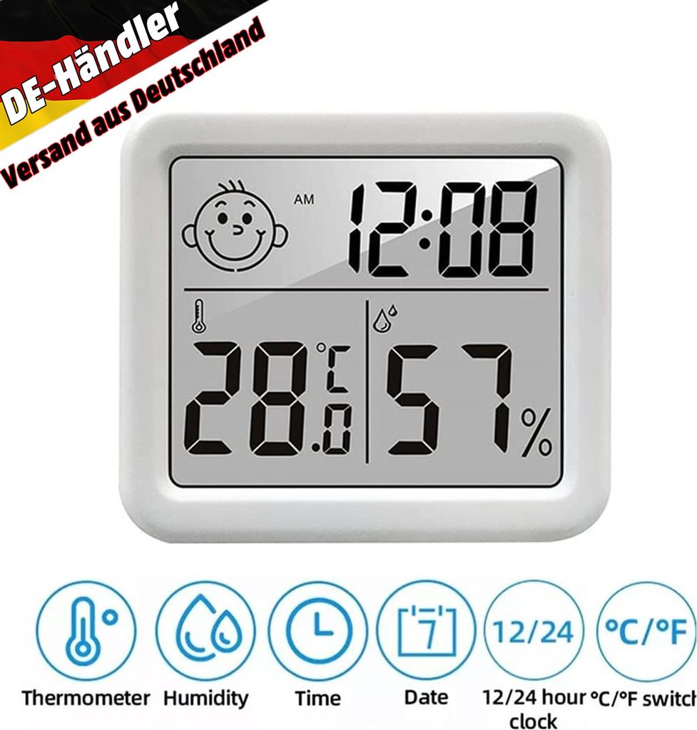 Digital Thermo-Hygrometer Thermometer Luftfeuchtigkeit Produktbild 