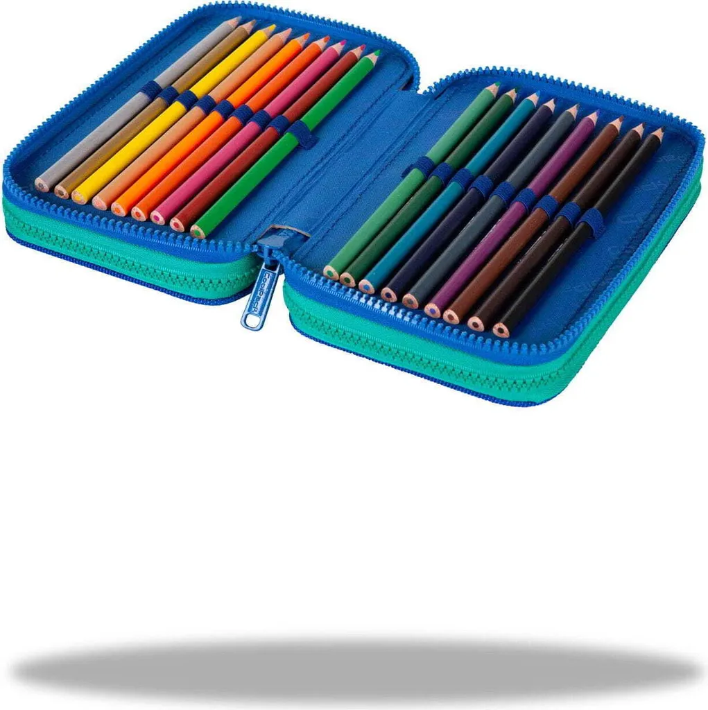 Plumier Triple Compartiment Gradient Ocean avec Accessoires de Bureau Enfant - 13