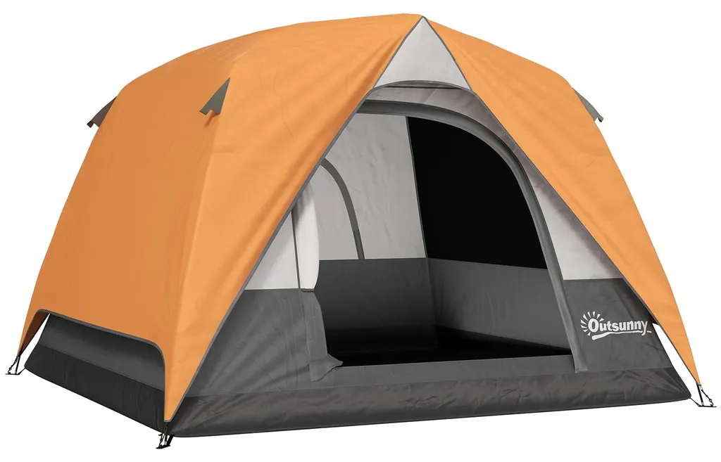 Tente de camping 3-4 personnes en polyester résistant - Modèle MULTI
