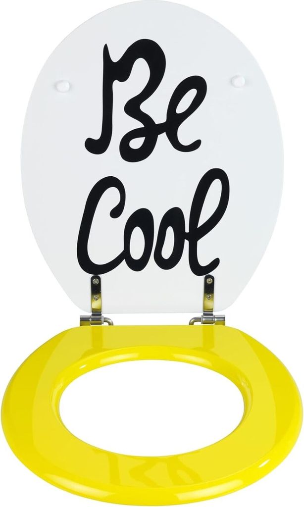 WENKO WC SITZ BE COOL Toiletten Deckel Klo Brillen MDF Spruch Design Gäste WC