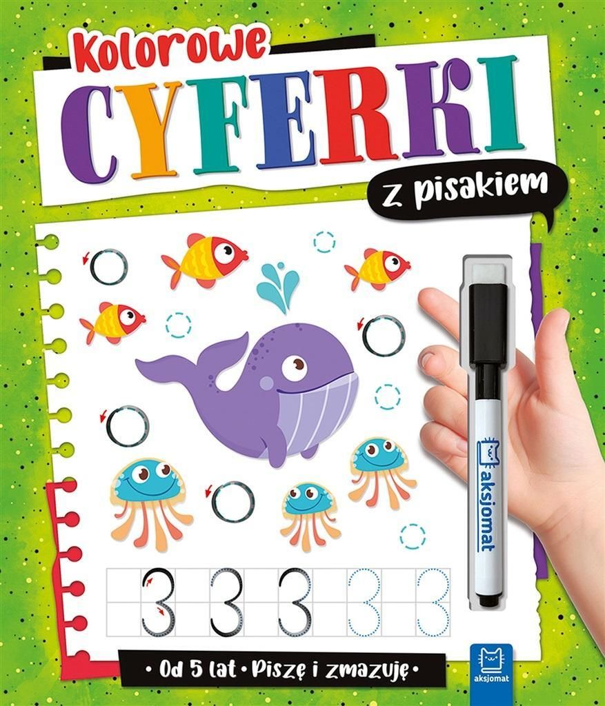 Cyferki kolorowe z pisakiem. Piszę i zmazuję dla dzieci Zdjęcie produktu 