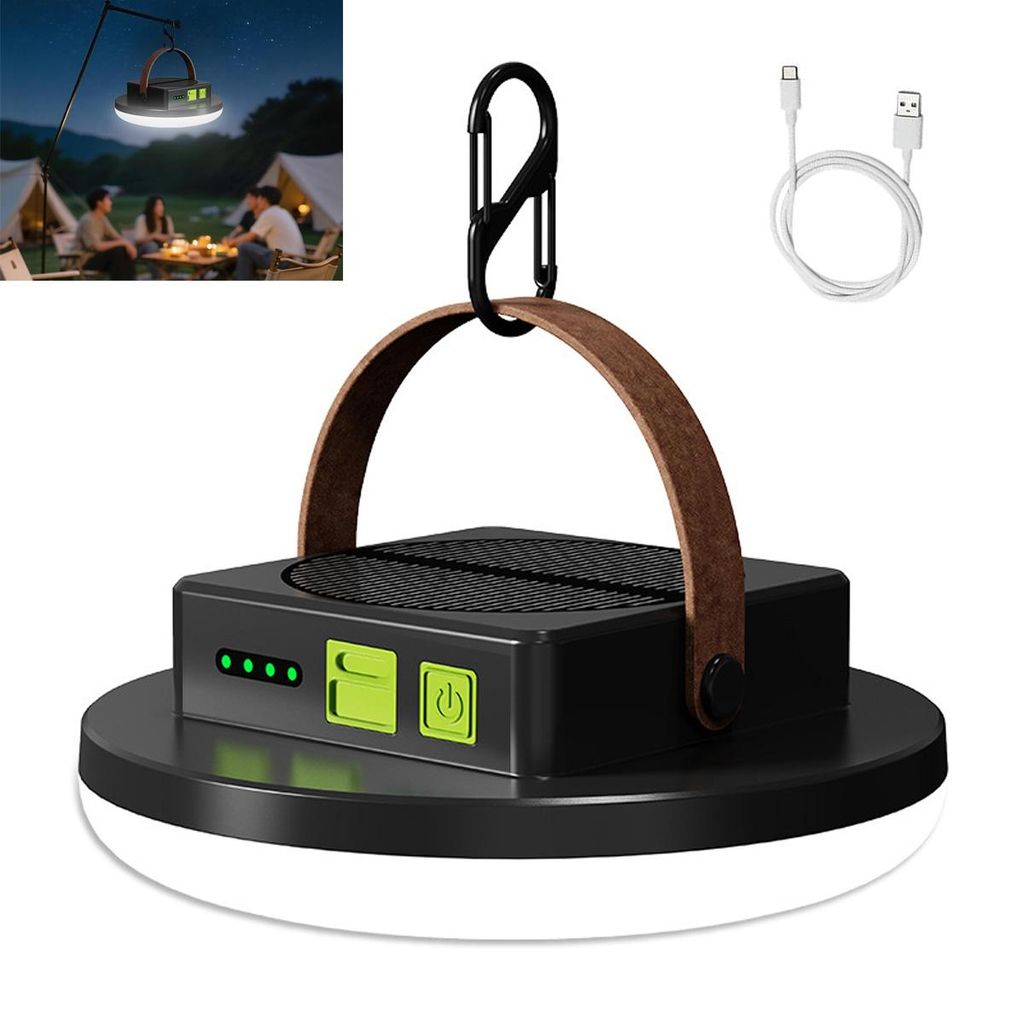 Solar Campinglampe,wiederaufladbare Outdoor Zeltlampe, 11200 mAh Akku, 100 LED, dualer Lichtmodus, Typ-C, wetterfest