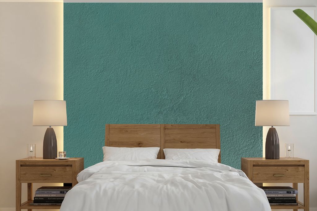MuchoWow Fototapete für Wohnzimmer oder Schlafzimmer Wandtapete Vinyl Motivtapete Grün - Farbe - Wand - 240x240 cm - Schlafzimmer-Tapete