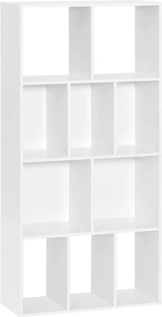 Meuble mural de rangement blanc ouvert type bibliothèque industrielle