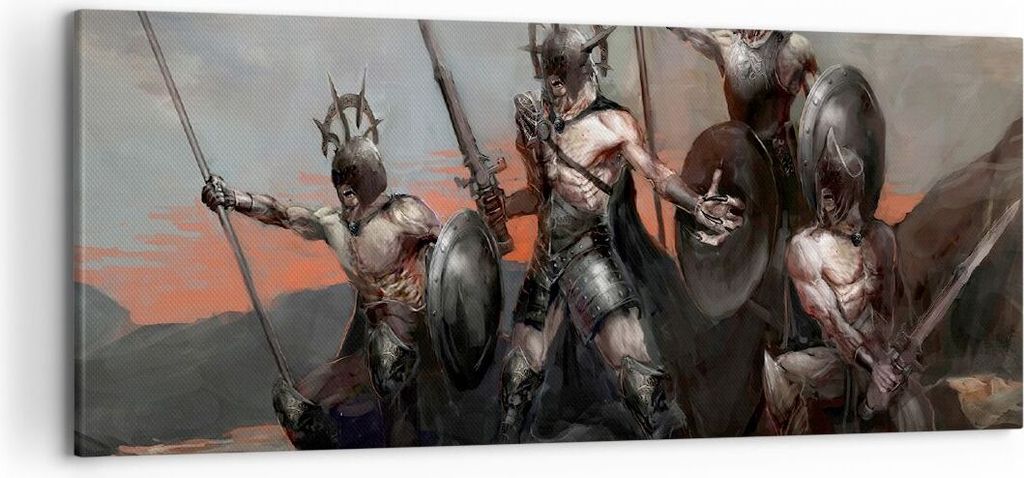 Bild auf Leinwand - Leinwandbild - ritter rüstung - 120x50cm - Wand Bild - Wanddeko - Wandbilder - Leinwanddruck - Bilder - Kunstdruck - Wanddekor...