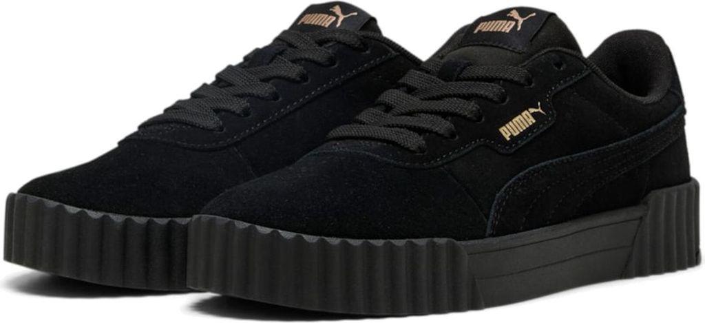 Puma Carina 3.0 SD Damen Sneaker Leder Schuhe 400721 01 Black-Gold, Schuhgröße:38 EU