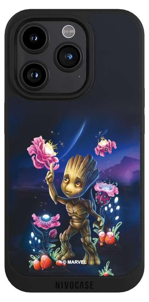 NIVOCASE Handyhülle für Apple iPhone 15 Pro Hülle NIVOpure Case Schwarz Marvel Guardians Of The Galaxy Baby Groot