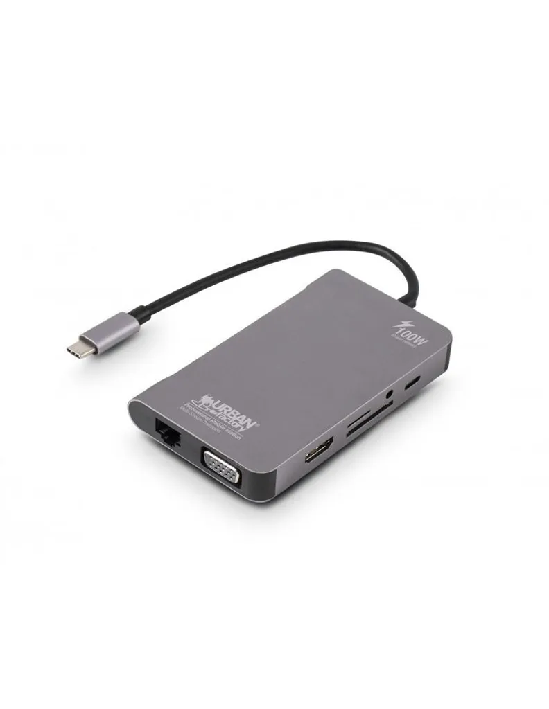 Station Accueil USB-C 3.2 Gen 1 Urban Factory TCM16UF Haute Vitesse Gris