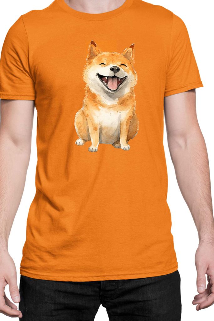 Herren T-Shirt Funny Dogs Breeds Shiba Inu Dog Breed, Man M / Orange