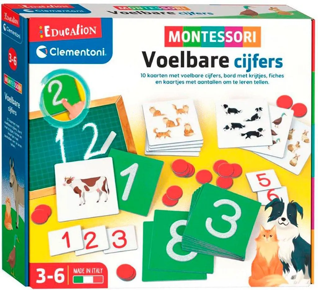 Clementoni 50737 Chiffres Tactiles Montessori Jeu Éducatif Premier Âge