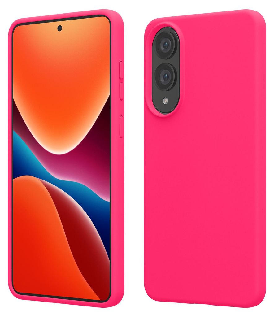 kwmobile Handyhülle für Samsung Galaxy S25 Edge Hülle - Case Silikon - Kabelloses Laden - Schutzhülle Cover in Neon Pink