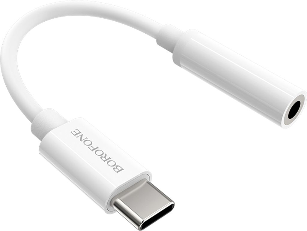 Borofone USB-C Adapter auf 3.5mm Klinke - Weiß für Huawei, Xiaomi, OnePlus KP23469