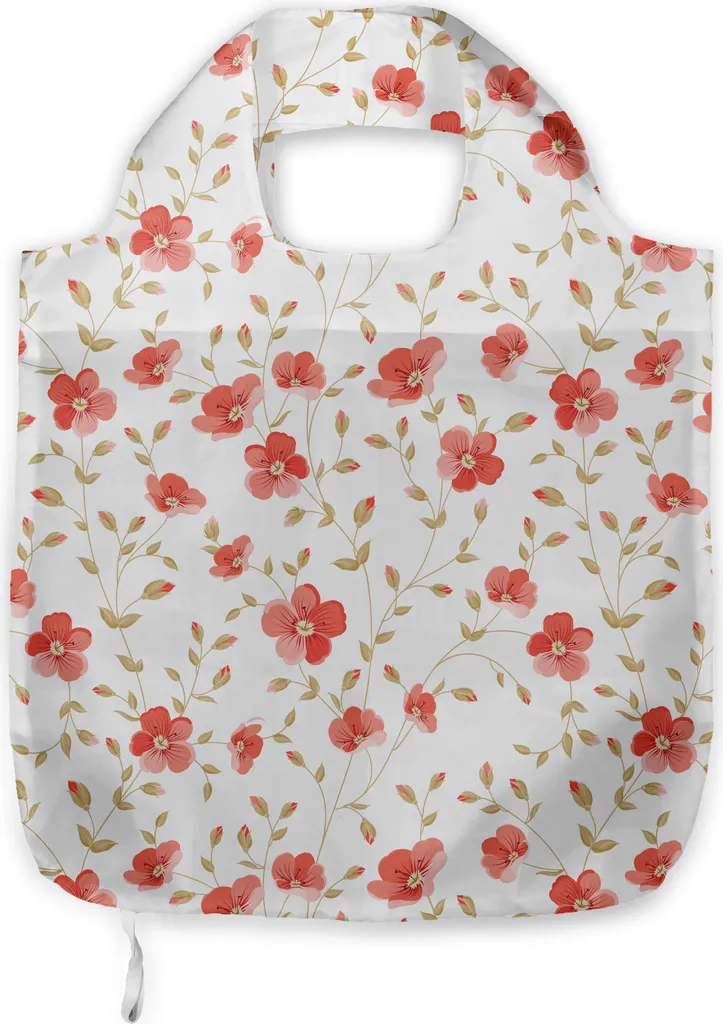 Borsa Spesa in Tessuto Lavabile ABAKUHAUS - Motivo Peonie 33x49 cm