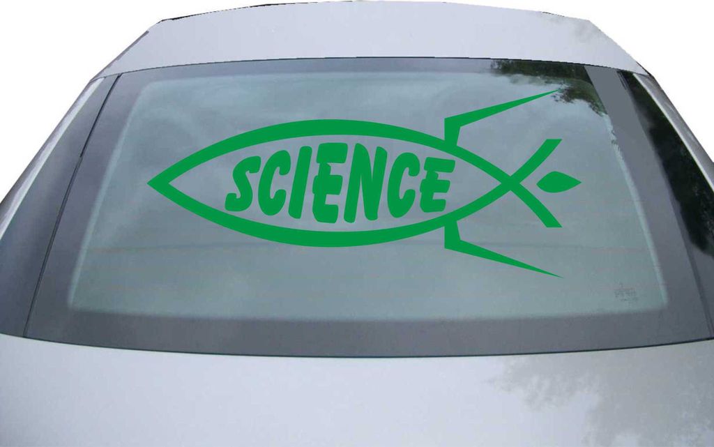 Indigos UG - Aufkleber Heckscheibe & Motorklappe DE2295 - grün - 600x262 mm - Science Fisch - Auto Scheiben Fenster Heckklappe Tuning Racing JDM -...