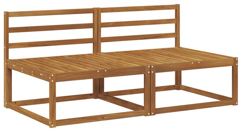 vidaXL 2 Stück Outdoor Mittelsofa Massivholz Akazie Natur