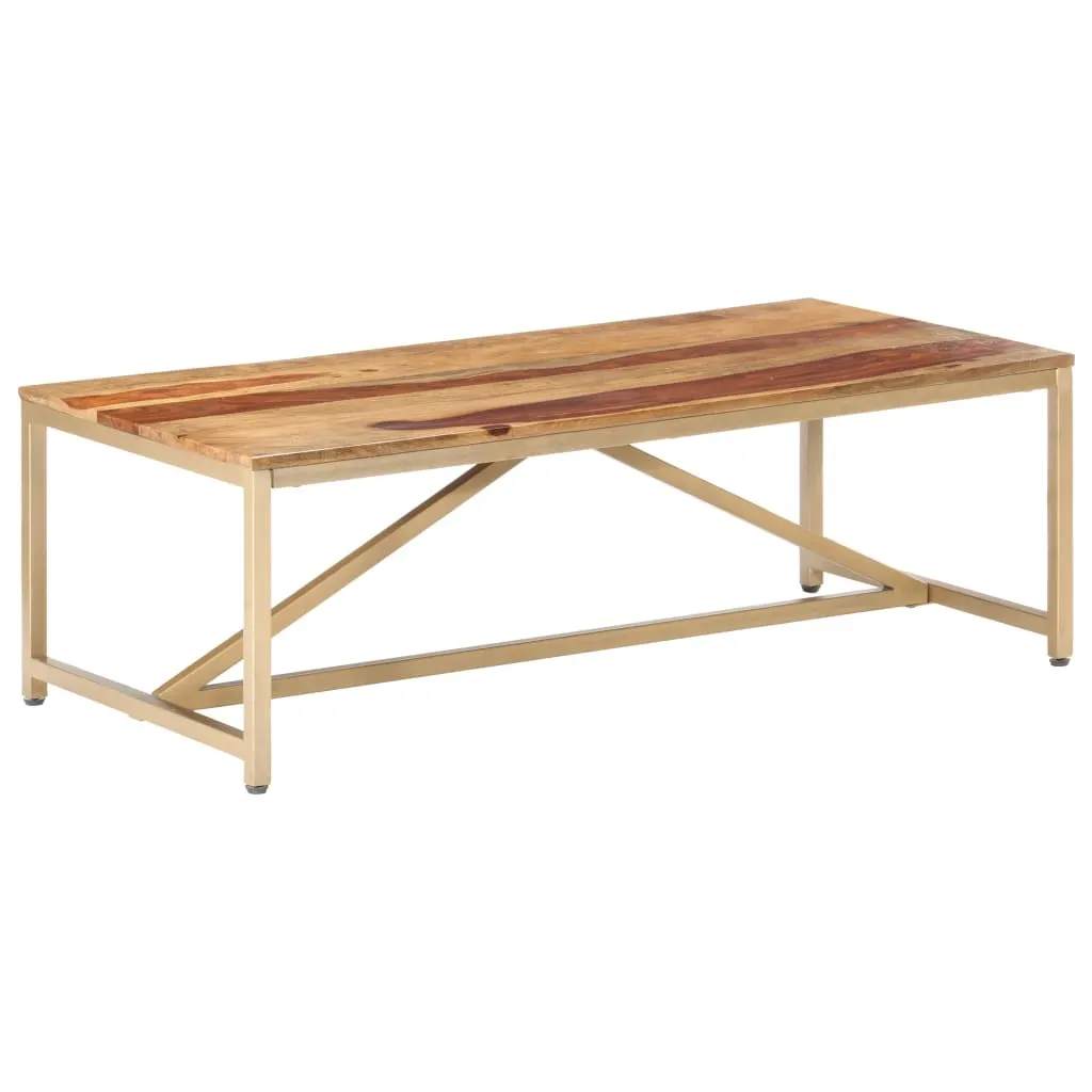 Table basse de salon en bois massif 120 cm idéale pour recevoir et décorer