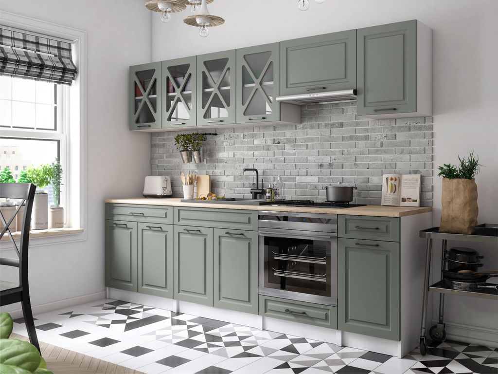 Kuchyňská linka GERTRID 260cm - Olive Obrázek produktu 
