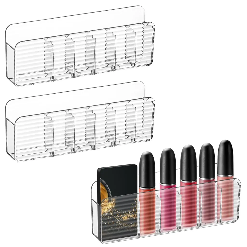 Organisateur Mural 6 Compartiments en Plastique Cristal pour Cosmétique