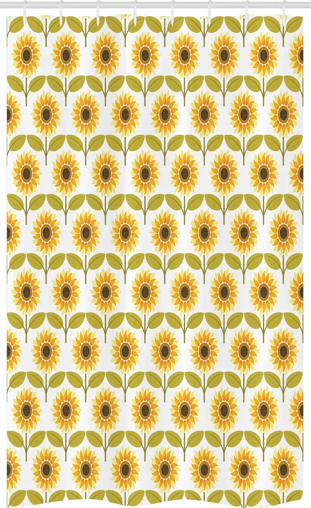 Tenda da Bagno Girasoli ABAKUHAUS 120x180 - Giallo Vintage con Ganci