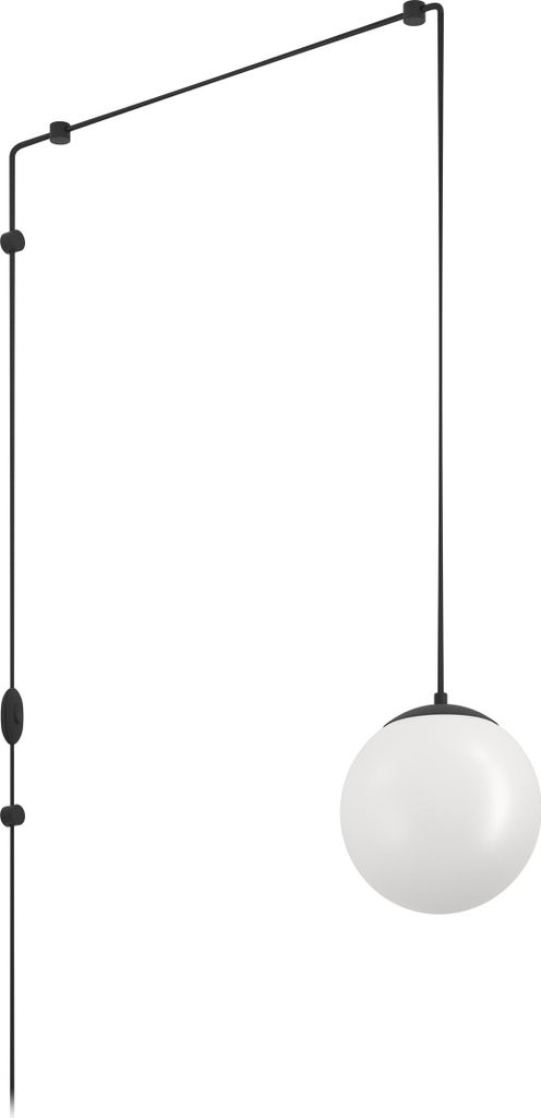RONDO 3 Hängeleuchte Hängelampe Pendellampe Pendelleuchte - L20 x H142 x AL40 cm - schwarz - 1X40W exkl. - IP20