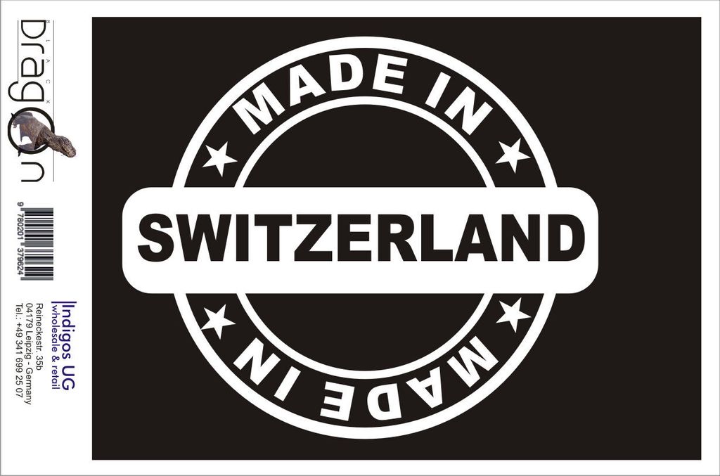 Aufkleber / Autoaufkleber - JDM / Die cut / Auto / OEM - Switzerland 130x110mm silber - Heckscheibe / Heckscheibenaufkleber