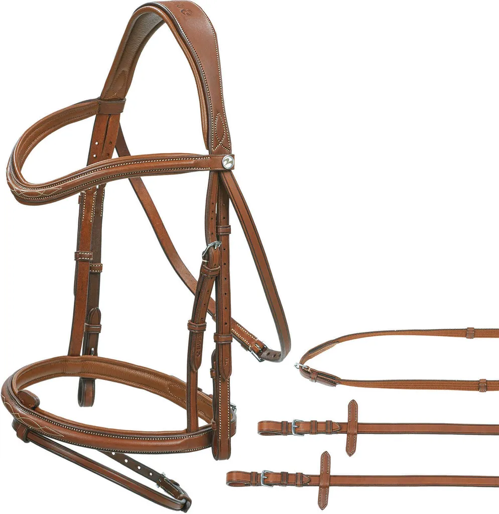 Bridon anti-pression Busse Take-Off marron VB pour cheval sensible de la nuque