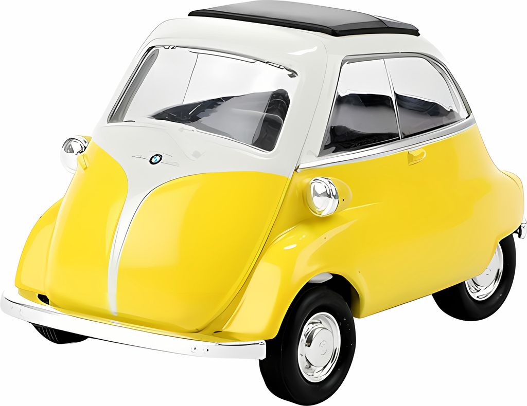 BMW Isetta 1955 Modellauto 9cm Metall Modell Auto Spielzeugauto WELLY Spielzeug Kinder Geschenk 78 (Gelb)