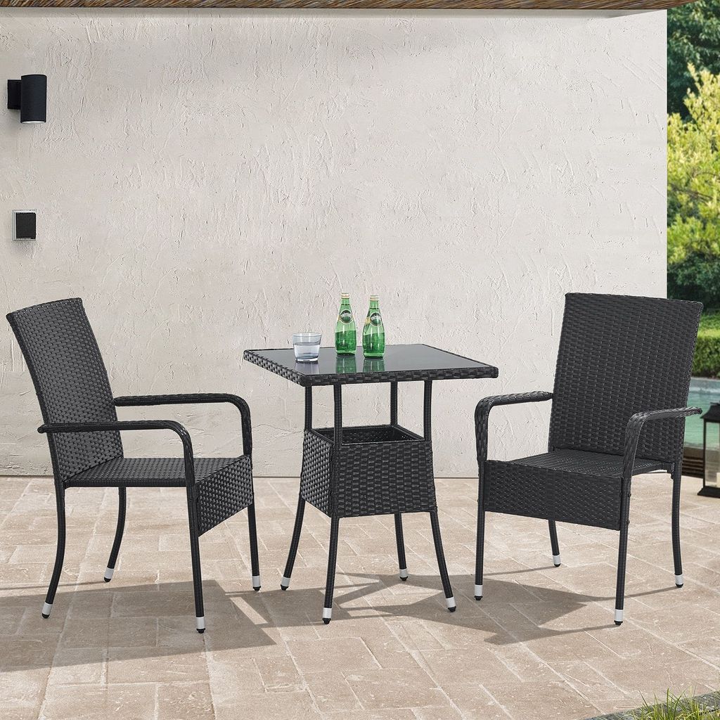 Juskys Polyrattan Gartentisch Yoro eckig Kaufland.de
