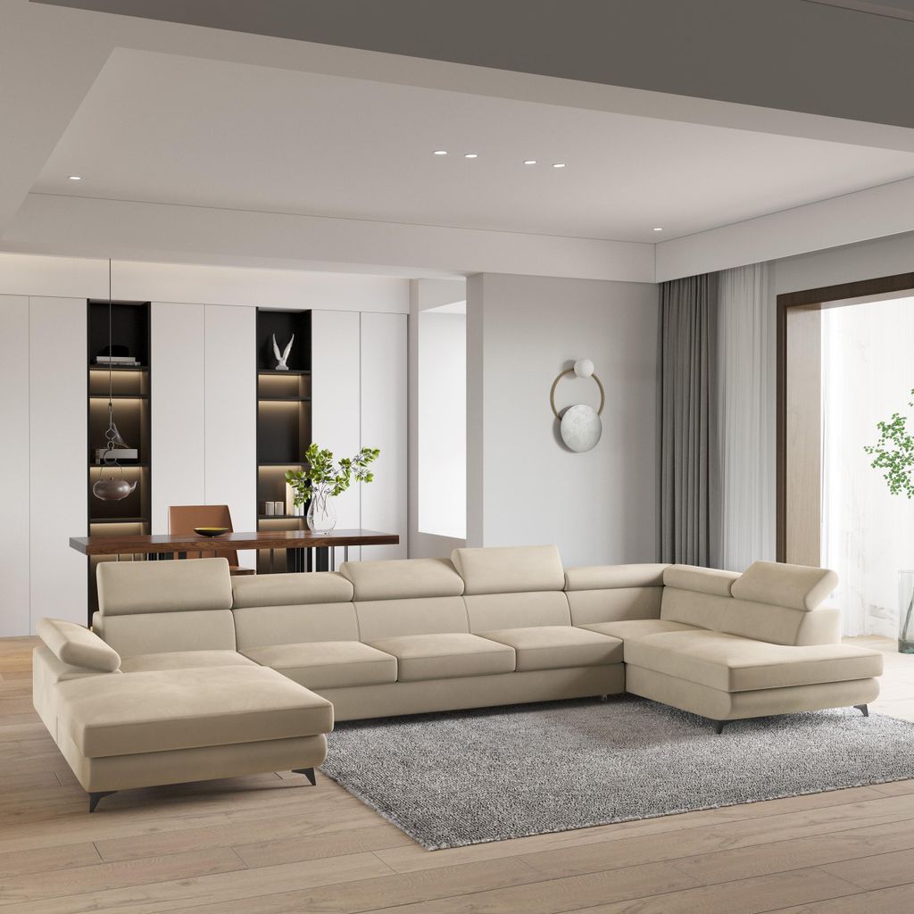 Masseno Ecksofa MONTIVA mit Schlaffunktion U-Form, Sofa mit Produktbild 